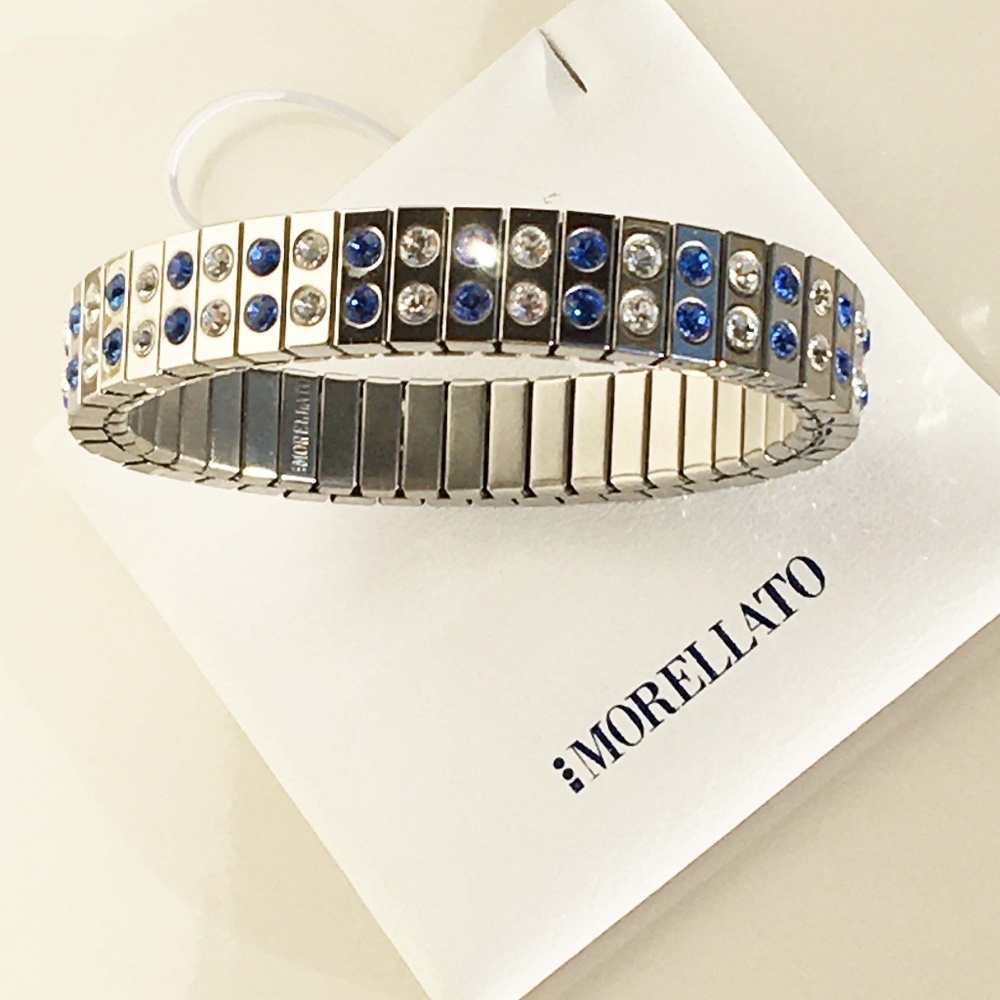 MORELLATO Stretch Stainless Steel Blue & White Sparkle Bracelet